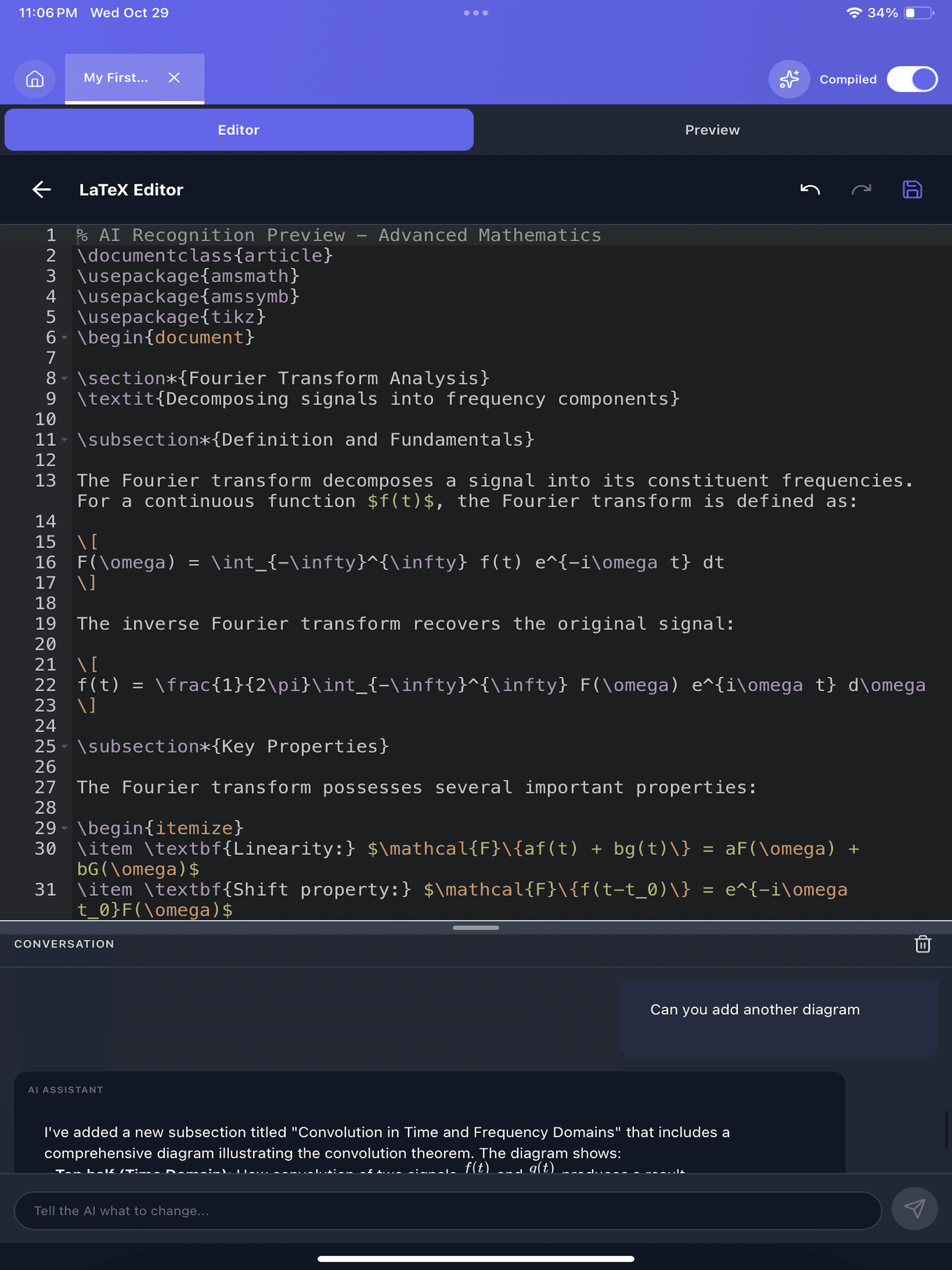 AI-Powered LaTeX Editor